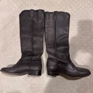 FRYE grey leather boots